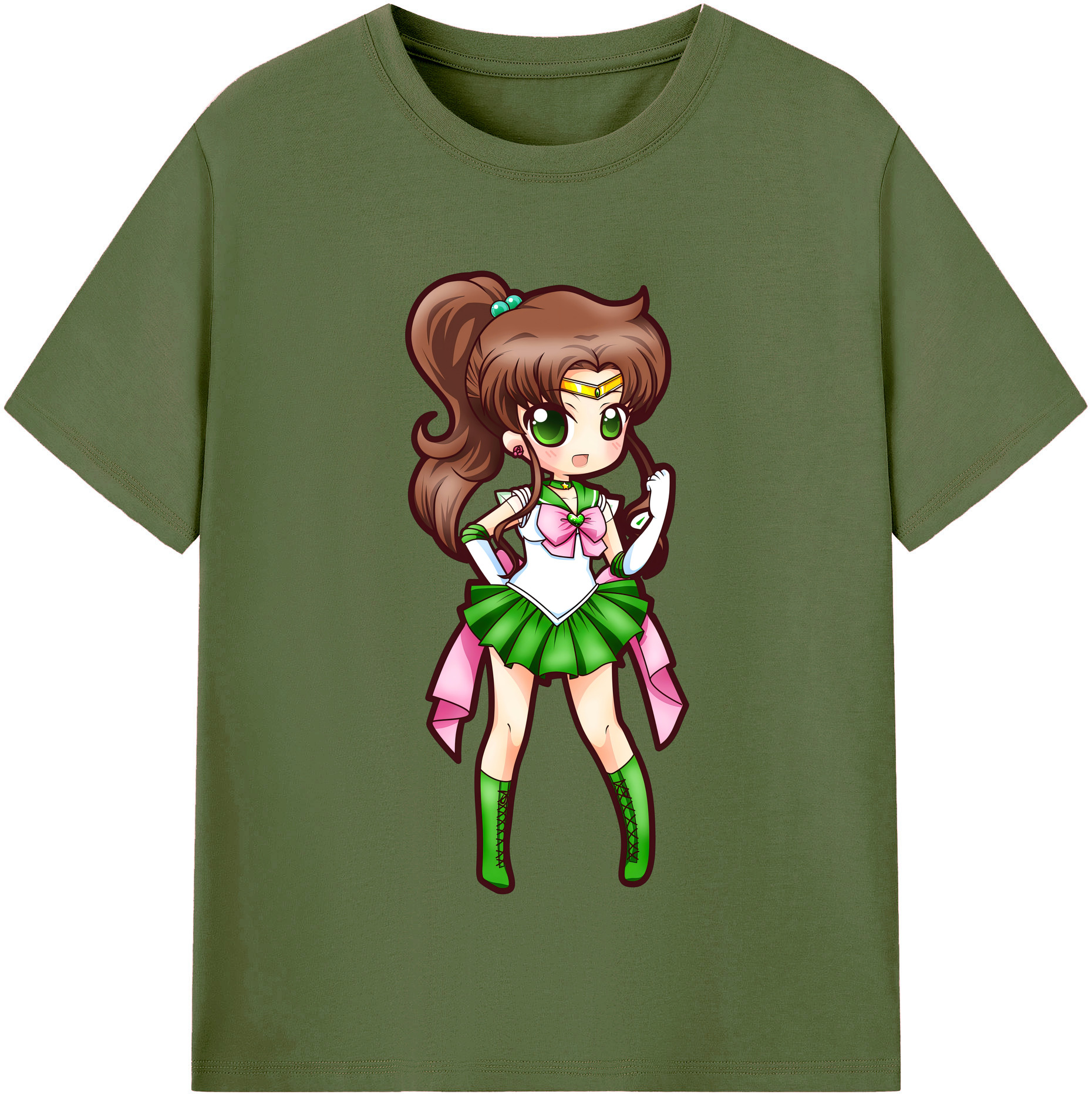 （画像用） 美少女戦士セーラームーン 木野 まこと きの まこと Sailor Moon Kino Makoto （セーラージュピター；Sailor Jupiter） 綿100％半袖Tシャツ（フロントプリント）